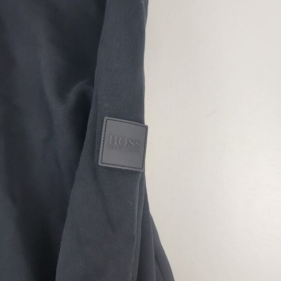Hugo Boss Hoodie Mens XXL Black Patch Logo Hoody Boss Full Zip Jacket‎ - Picture 4 of 13